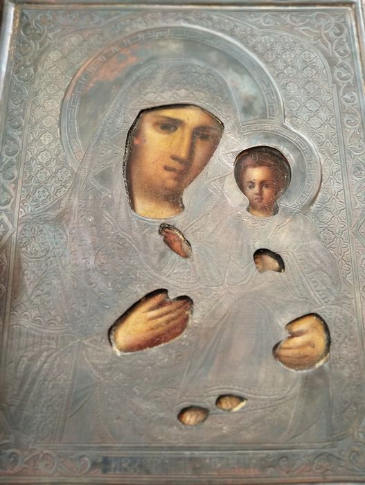 Ікона 19 століття , в металевому окладі