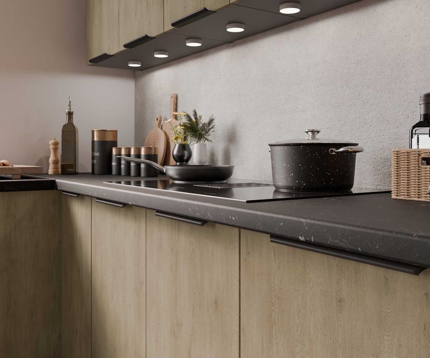Nowe meble kuchenne 210x290cm dąb cremona antracyt kuchnia pod wymiar