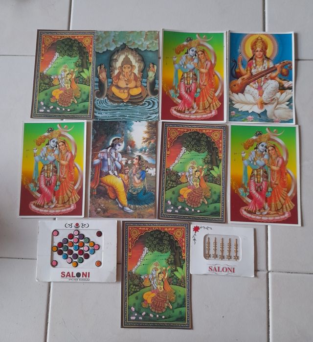 Conjunto de postais indianos