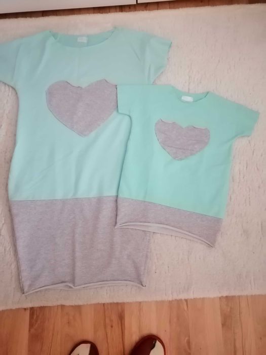 Tuniki serce 2 szt. dla Mamy i córki
