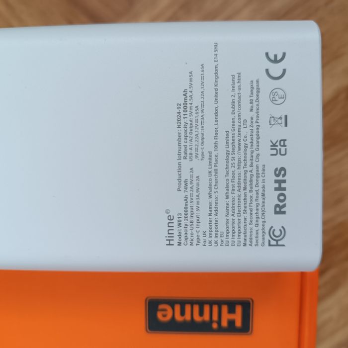 Повербанк 20000mAh Hinne W013 22.5W Быстрая зарядка Power Bank Новый