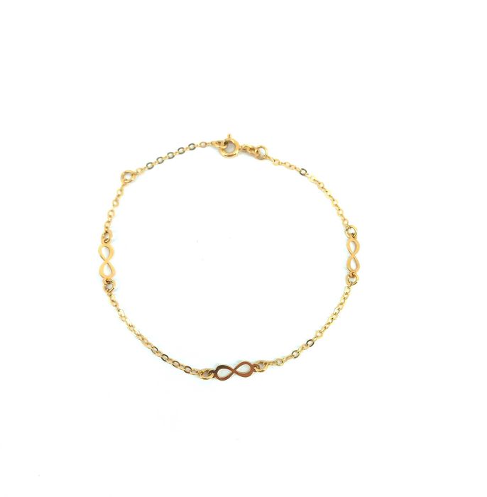 Śliczna Złota Bransoletka NIESKOŃCZONOŚĆ 1,18G 18CM