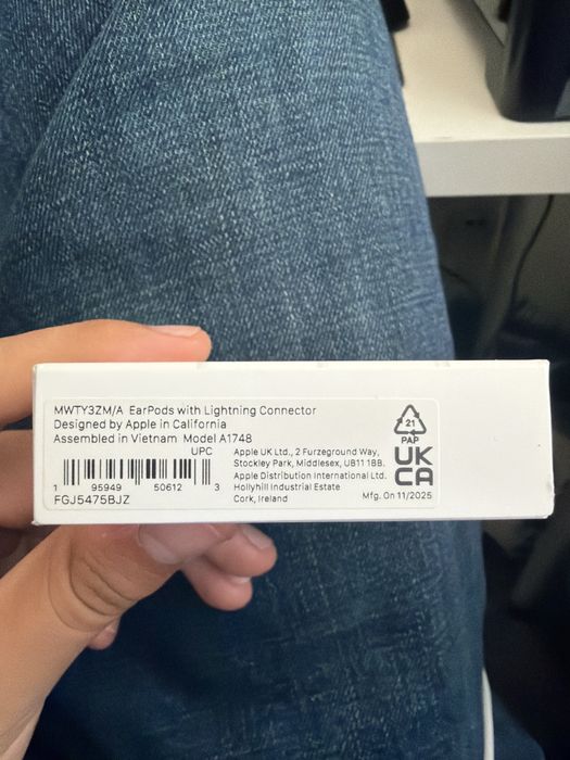 Oryginalne Earpods Apple - złącze Lightning