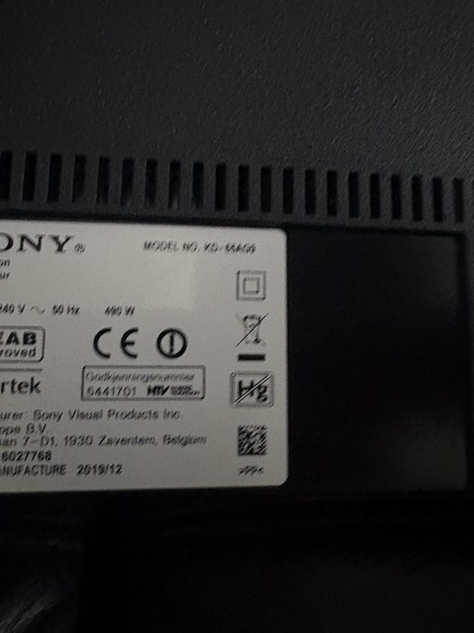Tv sony 65” KD - 65AG9