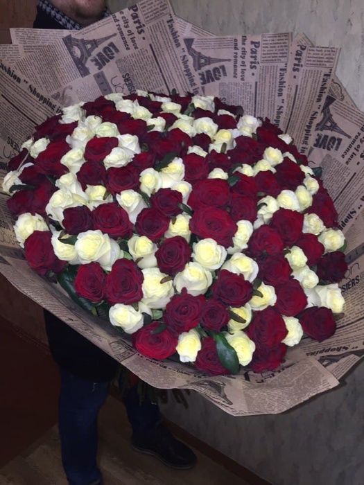 Букет из 51, 101 розы и опт.,цветы, доставка Днепр