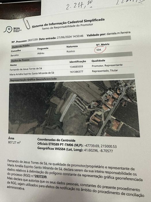 Vende-se Leira de lavradio (no AREAL), com cerca de 840 m2, situada em GORDIQUE