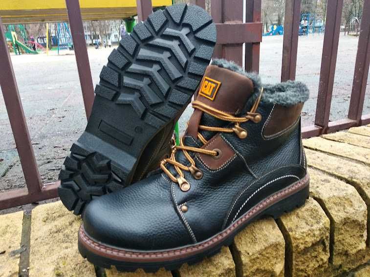 Ботинки мужские, зимние, кожаные