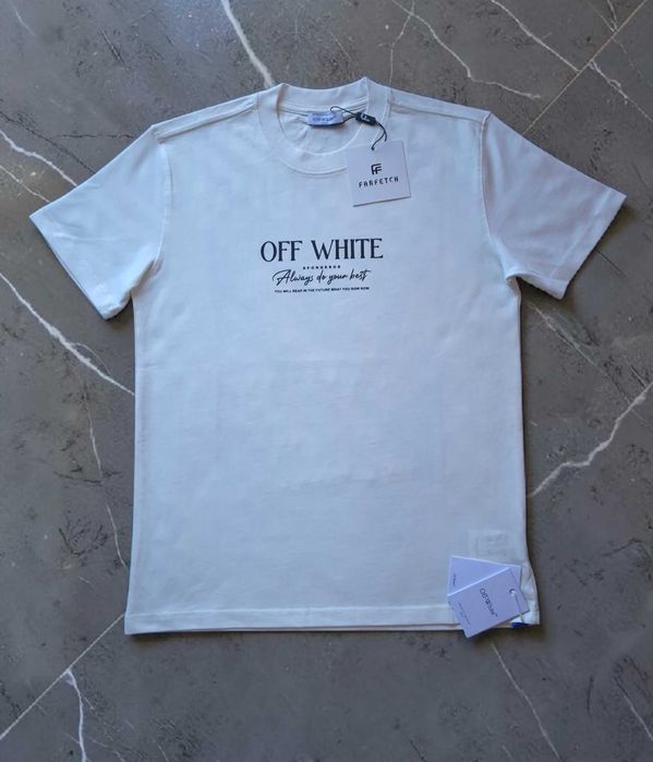 Off White Bawełna S M L XL XXL Biały Męski T-shirt
