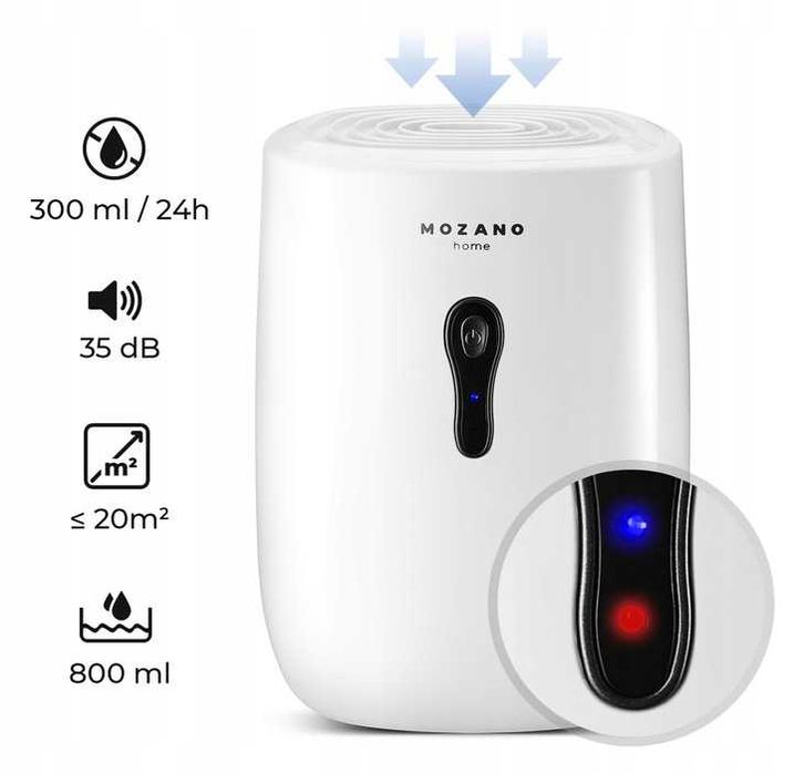 OSUSZACZ powietrza pochłaniacz wilgoci biały cichy 0,8l Automatyczny