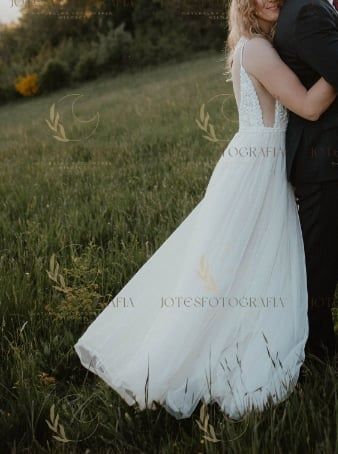 Suknia ślubna kremowa ecru rozmiar S