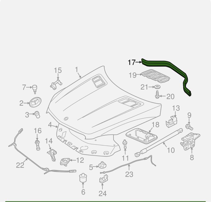 Уплотнитель капота Mercedes ML