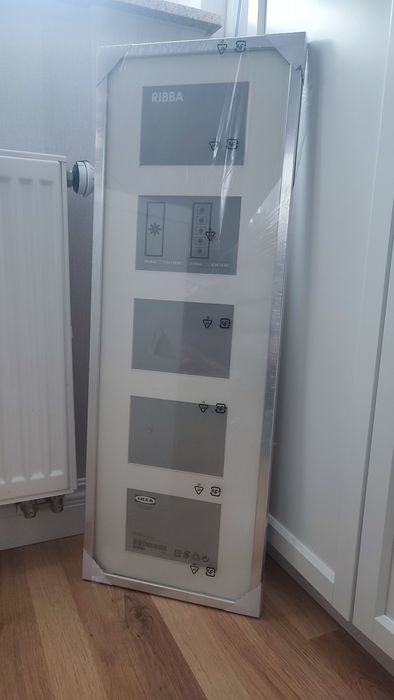 Ramka Ikea metalowa srebrna 33x80 5 zdjęć duża