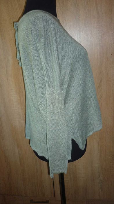 Masai- lniano-wiskozowy sweter / bluzka over  r; L