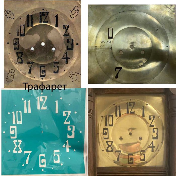 Циферблат настенных старинных часов - 1