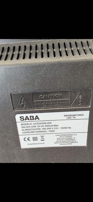 Smart TV SABA 55’ +suporte