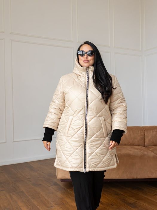 Зимняя женская куртка удлинённая больших размеров 42-72