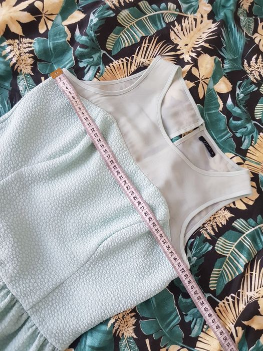 Sukienka Mohito XS 34 Turkus na wesele z siateczką elegancka