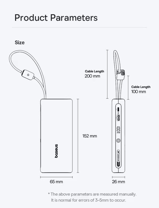 Повербанк Baseus EnerFill FC41 (20000mAh, 100W)