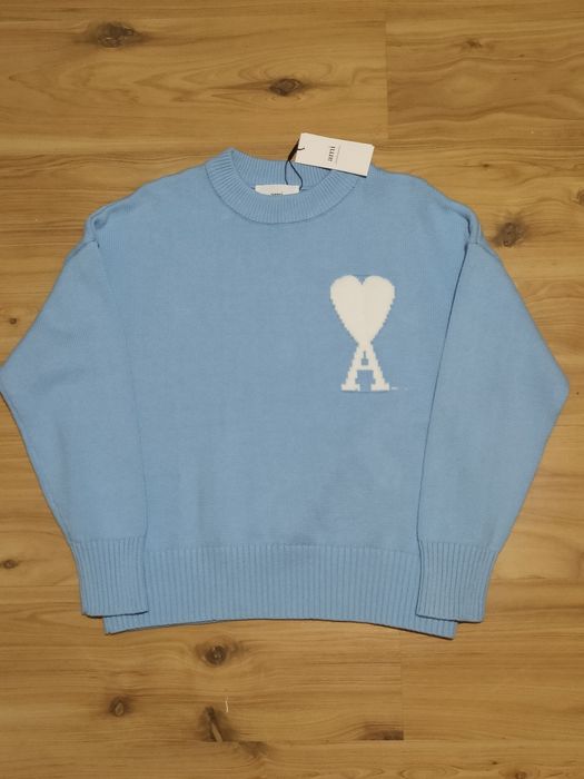 Sweter Ami Paris Niebieski Szybka Wysyłka