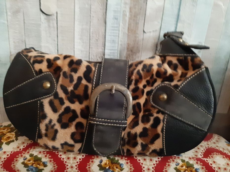 Mala, vintage,  OKPTA,,de mão, padrão Leopardo