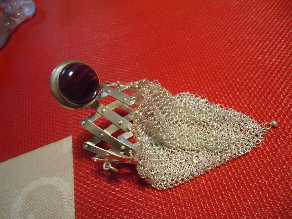 Carteira em Prata com Pedra Violeta