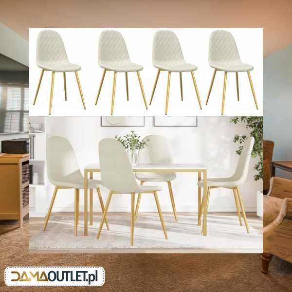 KRZESŁA komplet 4szt zamsz złote nogi GLAMOUR duży wybór DaMaOutlet.pl