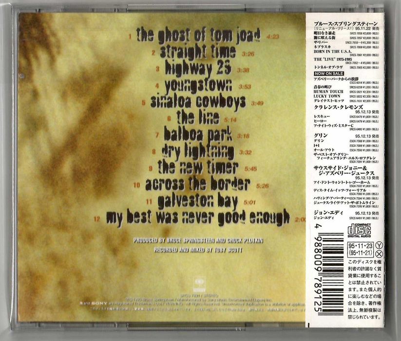 Bruce Springsteen - The Ghost Of Tom Joad - CD OBI JAPAN