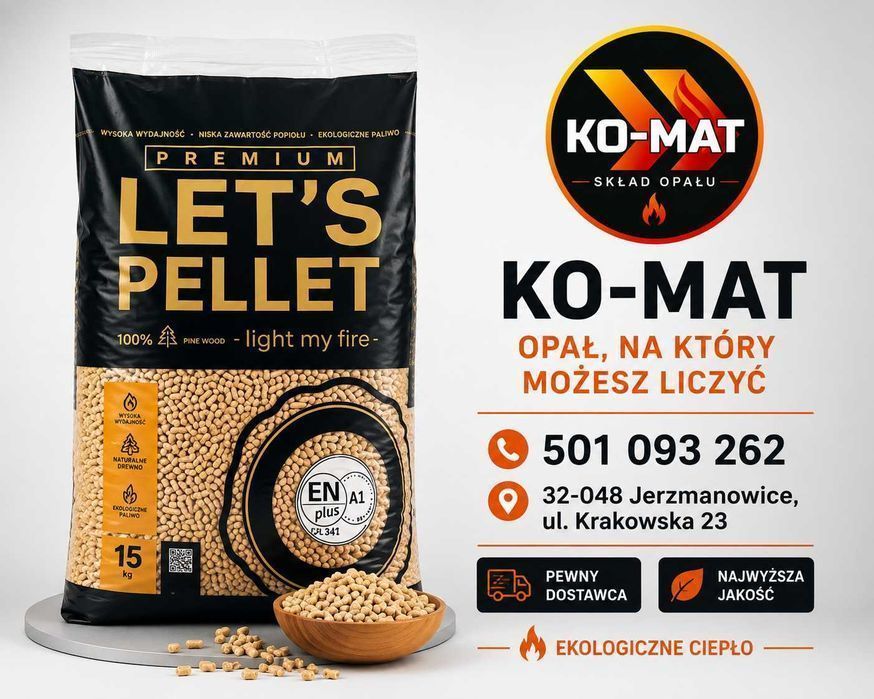 Let's Pellet- PREMIUM, Pelet Sosnowy EN PLUS A1 OLczyk, Barlinek