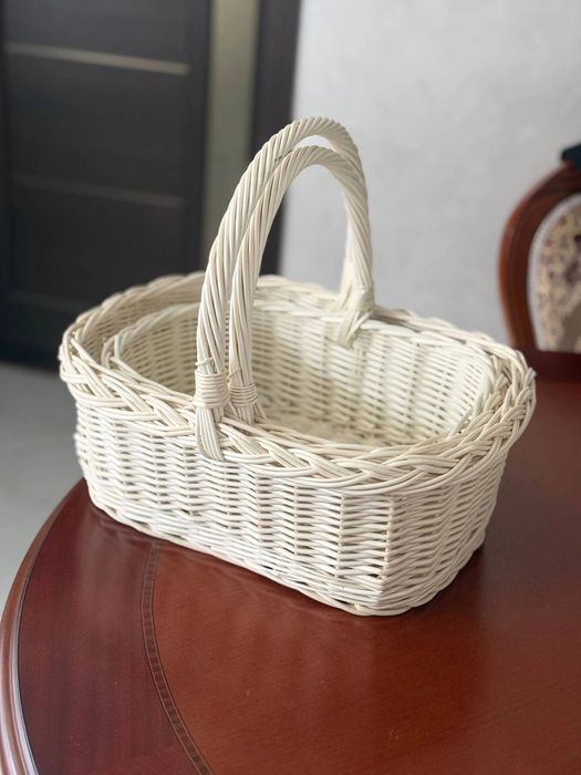 Набір квадратних кошиків Двійка 2 шт плетені з натуральної лози