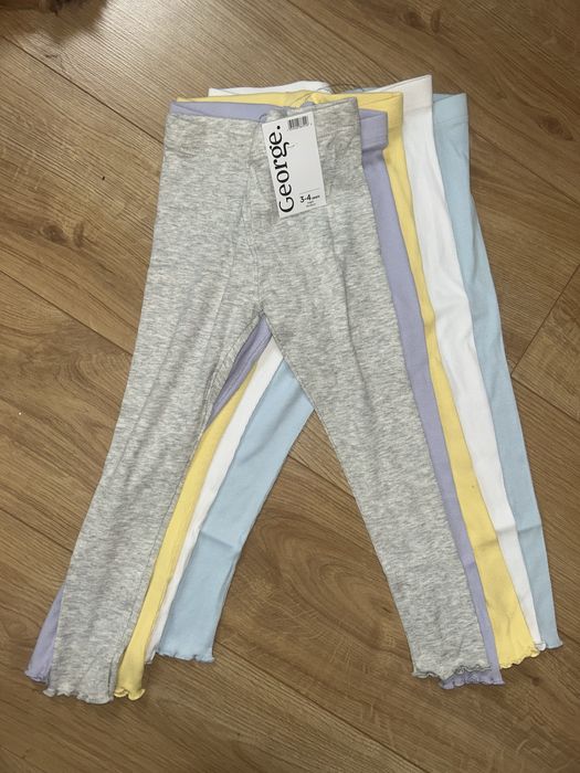 Prążkowane legginsy dziewczęce George. 5 szt.