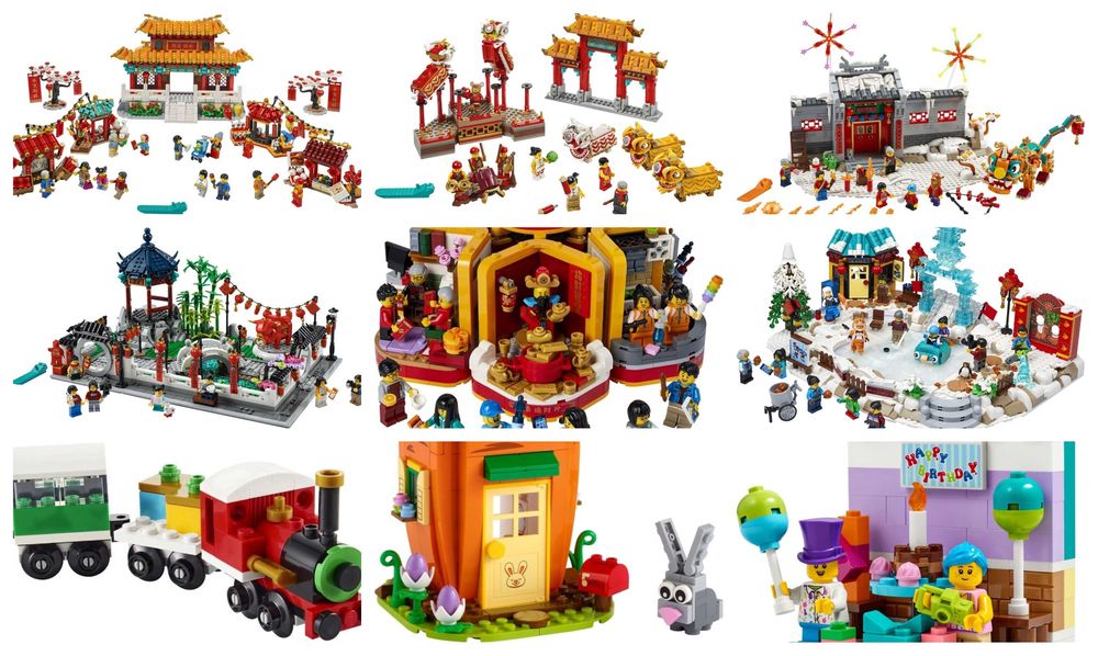 LEGO ARCHITECTURE, CITY, CREATOR, ICONS, IDEAS, SPEEDCHAMPIONS, NATAL;