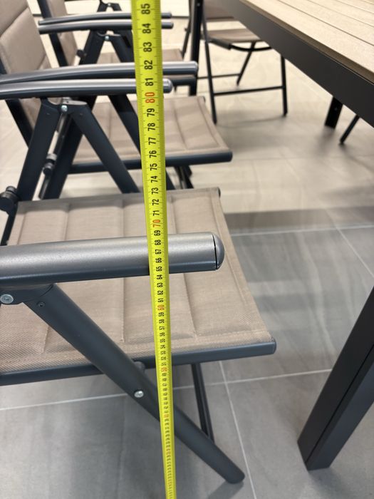 Stół ogrodowy aluminiowy Ibiza 180 cm Grey / Taupe+ 8 krzeseł