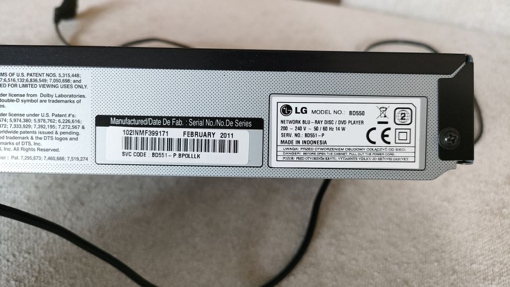 Odtwarzacz Blu-ray LG BD550