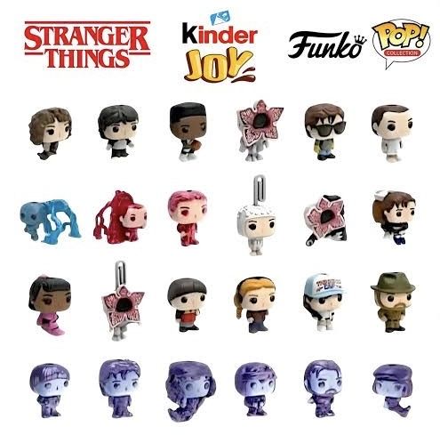 stranger things, figurki kinderjoy funkopop, cała kolekcja