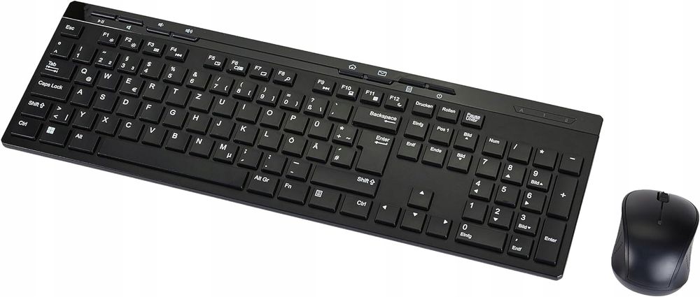 uszkodzony zestaw bezprzewodowej klawiatury układ de qwertz i myszy amazon