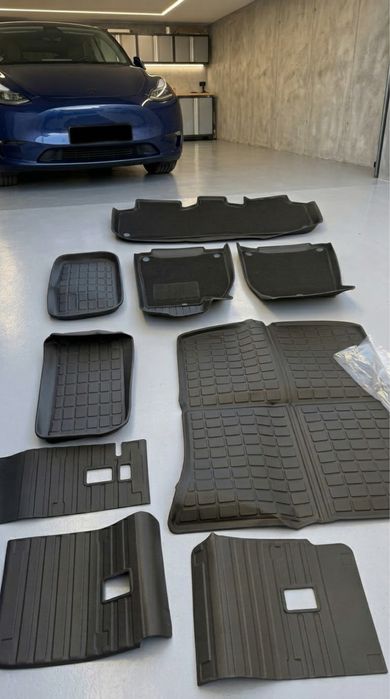 Conjunto Completo de Tapetes Premium 3D para Tesla Model Y