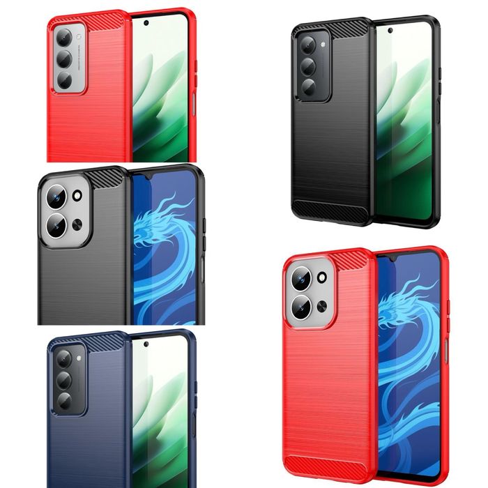 Противоударный чехол бампер для Xiaomi Redmi 15 15C Global Euro карбон