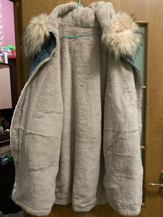 Джинсова парка …. Нова 48/50 , подовжена біла та рожева