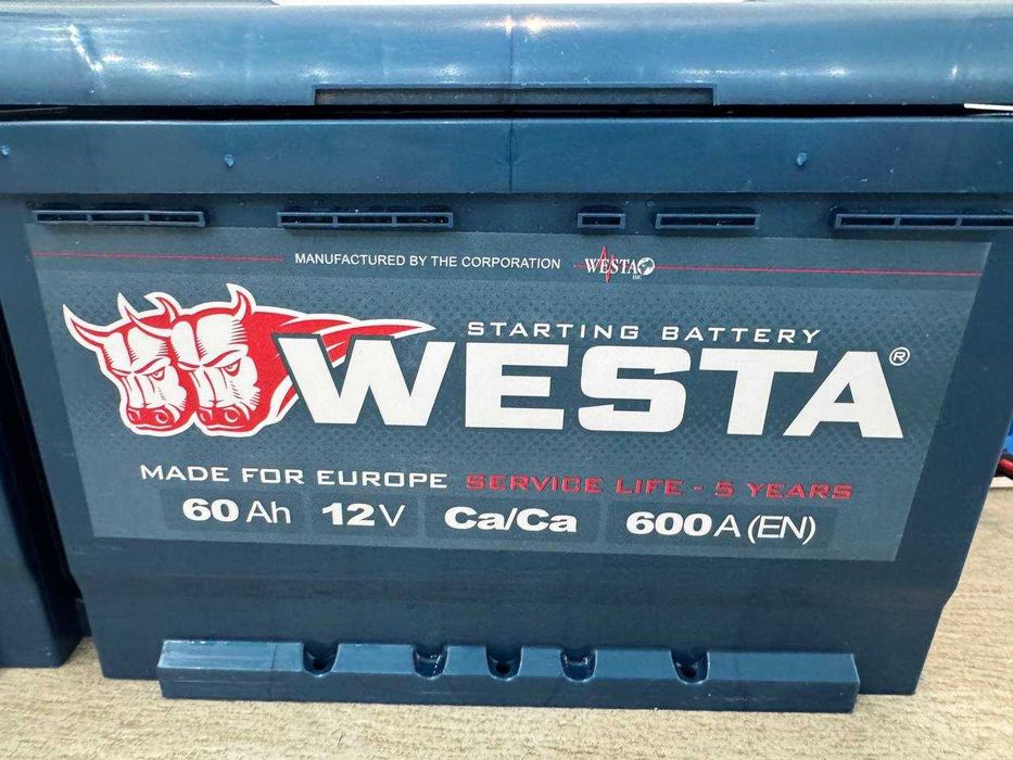 Аккумулятор WESTA 60Ah 12V Ca/Ca 600A, Зарядное устройство Днепр А