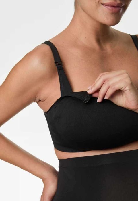 Бежевый бюстгальтер топ для кормления и беременных marks & spencer