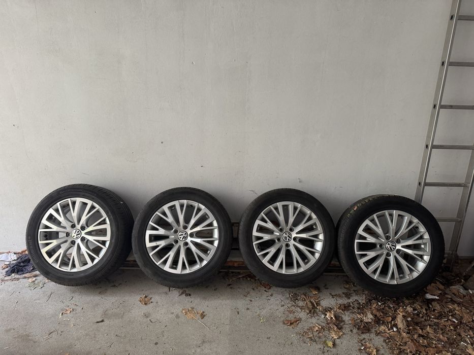 Komplet kół VW Sharan 17" - Continental ContiPremiumContact - felgi aluminiowe, stan BDB
