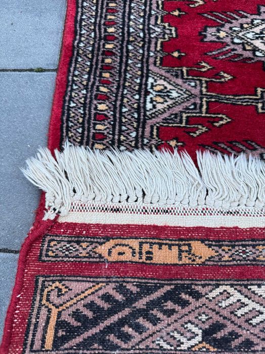 Sygnowana Pakistańska Buchara Ręcznie Tkana Wełniana Chodnik 169x50