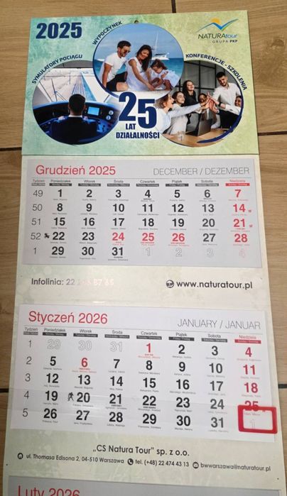 Kalendarz na ścianę Nat 2026