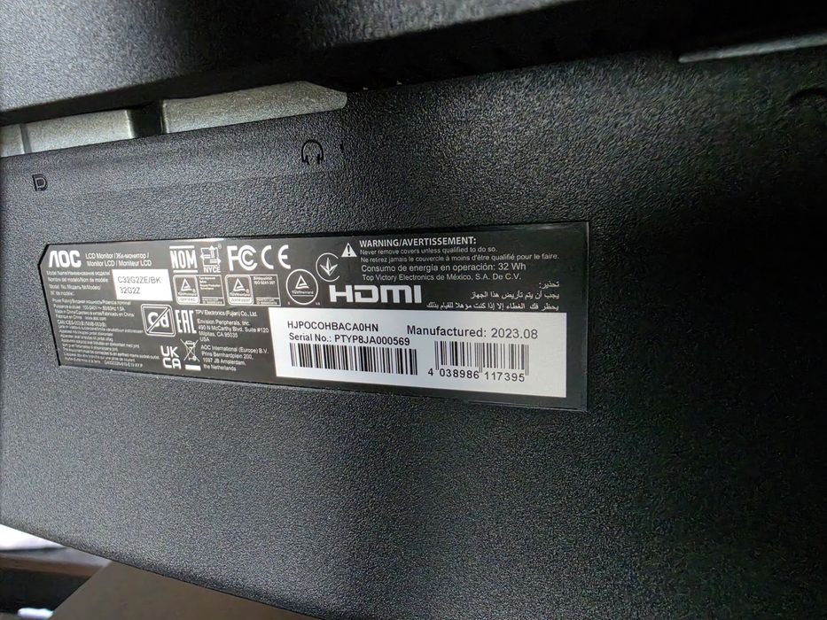 Monitor aoc C32G2ZE