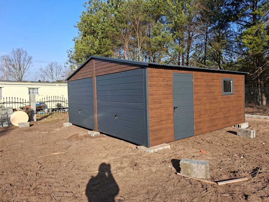 Blaszak Garaż blaszany 6mx5m PREMIUM dostawa w całej Polsce Montaż Gratis Garaże blaszane 6x5 6x6 7x5 7x6 8x5 8x6 Producent