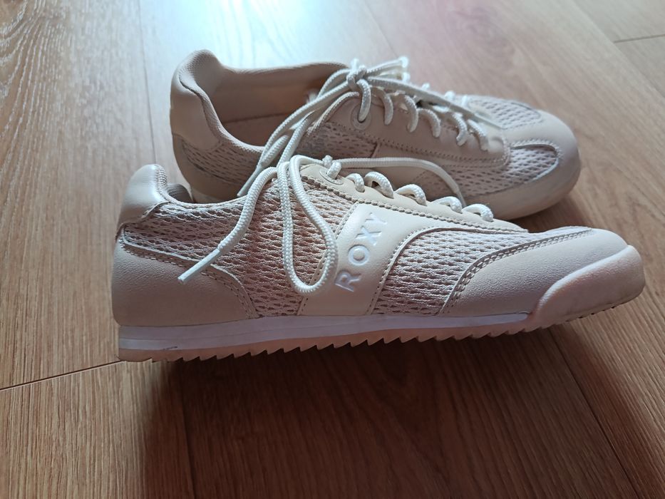 Buty adidasy rozmiar 35 dziewczęce damskie roxy jak nowe beż jasnee