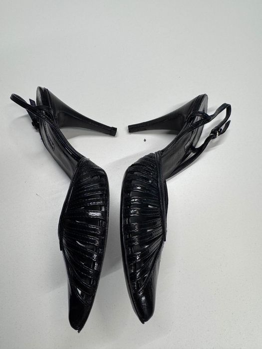 Czarne lakierowane szpilki - rozmiar 37 -  KATE - 100% skóra/leather