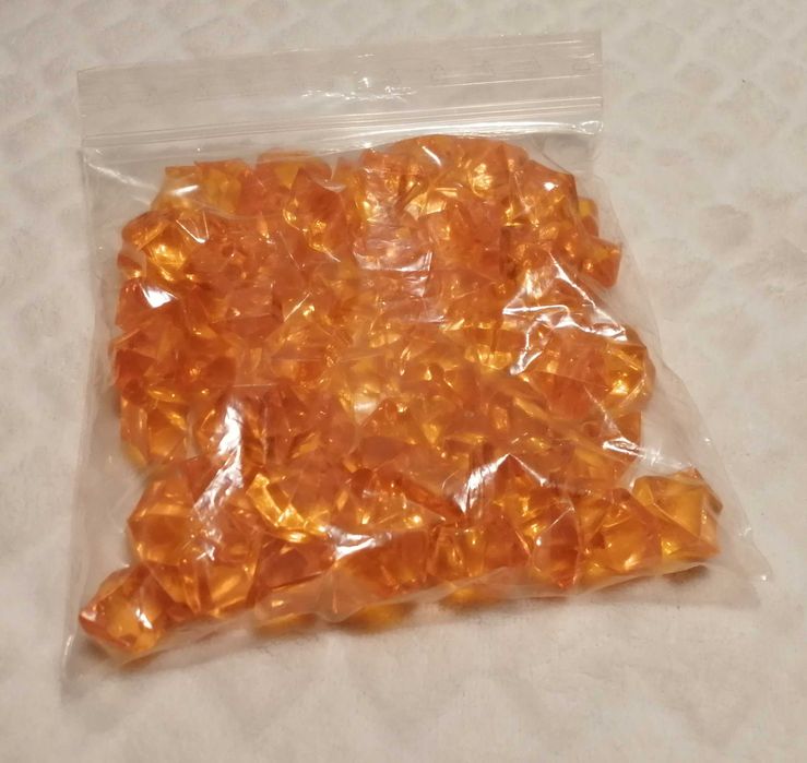 Pomarańczowe ozdobne dekoracyjne kryształki 2,5cm (64szt.) (Kreatywne)