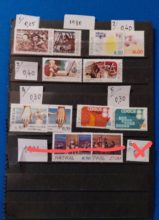 Selos de portugal . 1980 a 1984 - ref. 11/01