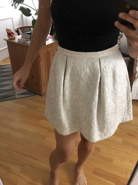 złota tłoczona spódnica H&M